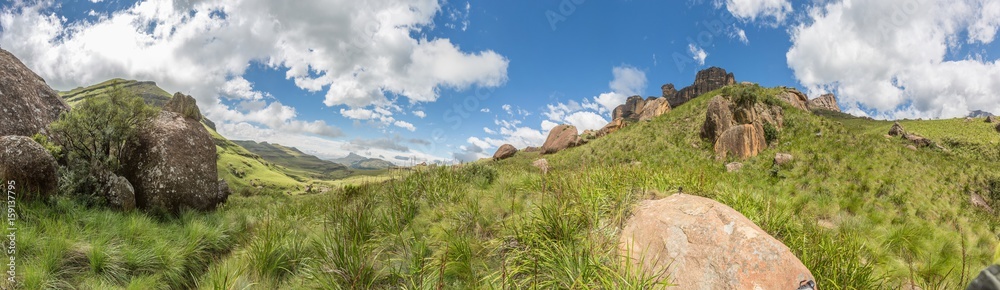 Rock formations of the Drakensberge at the Mkhomazi Wilderness area