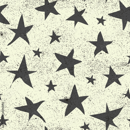 Scandinavian seamless pattern with stars. Stock vector.