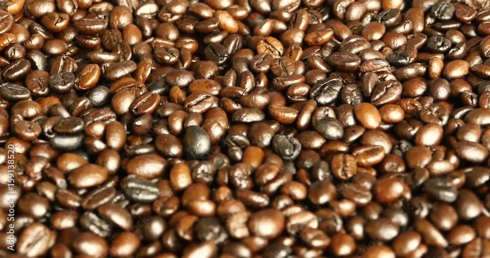 4k coffee beans closeup,drinks caffeine food raw material,delicious dishes bean.