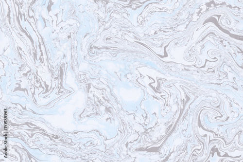 Suminagashi marble texture hand painted with blue ink. Digital paper. Ideal liquid abstract background.