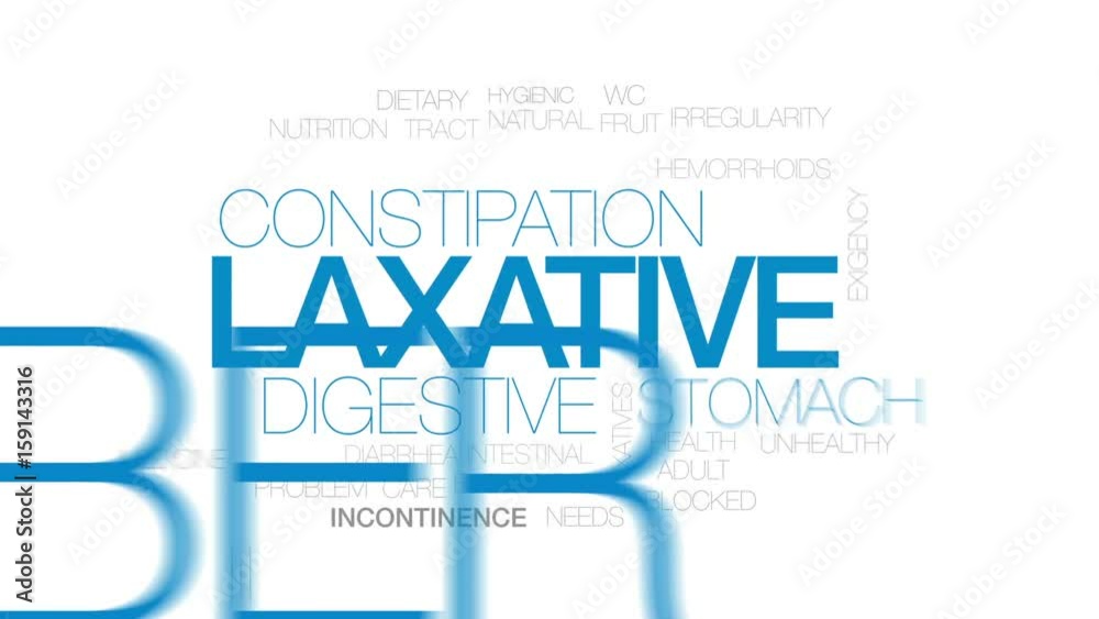 Laxative animated word cloud, text design animation. typography