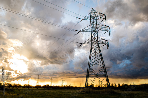 Transmission Lines In Boise Sunset