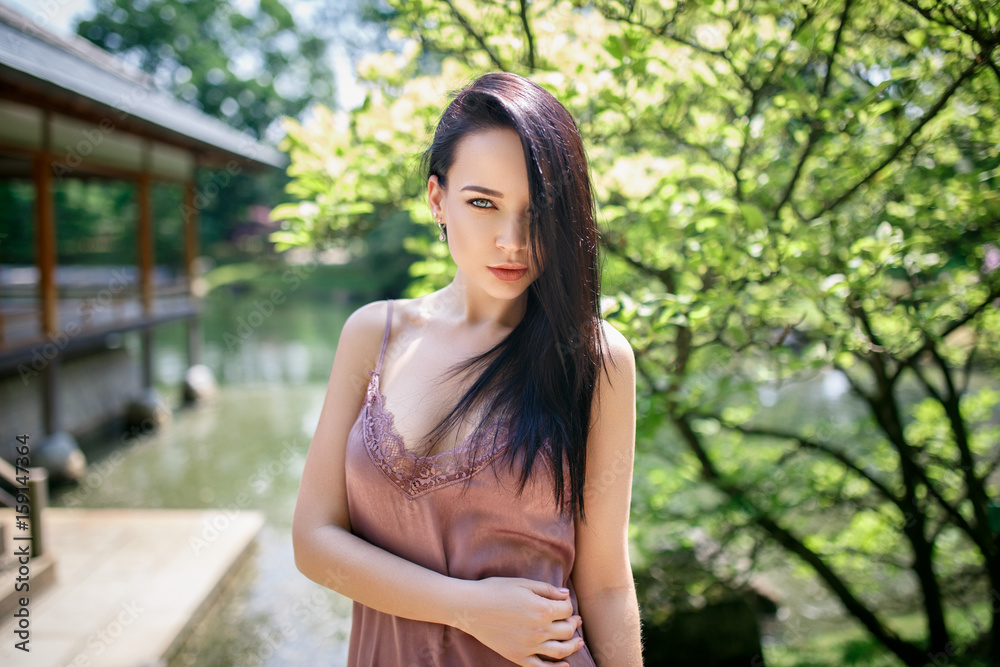 Perfect girl in a short sexy dress outside Perfect girl in a short sexy dress outside