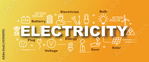 electricity vector trendy banner