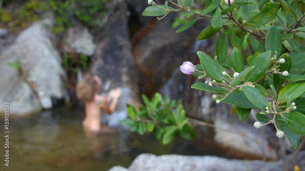 Naked Young Woman Washing in Waterfall. Koh Phangan, Thailand. Slow Motion. HD, 1920x1080. Naked Young Woman Washing in Waterfall. Koh Phangan, Thailand. Slow Motion. HD, 1920x1080.