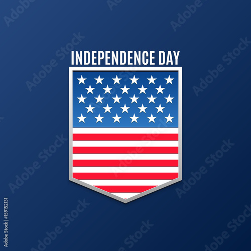 Happy Independence day greeting logo banner. 4 July. American holiday. Vector illustration for poster, brochure, news, design, sale