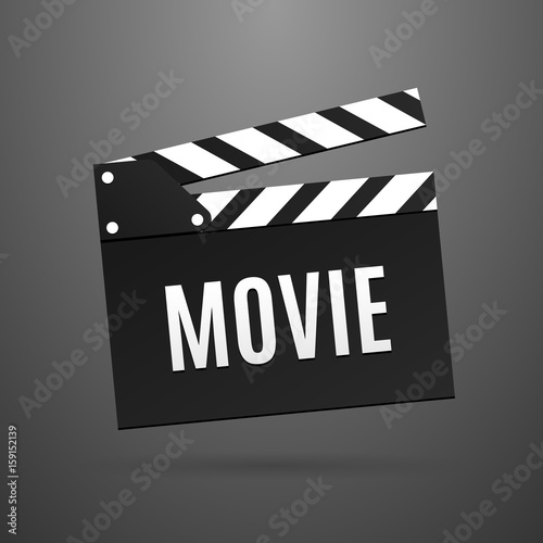 Movie slapstick vector illustration. Movie inscription on flapper