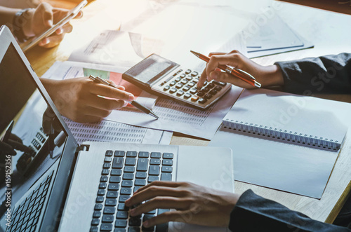 Fotografie teamwork  business woman accounting concept financial in office