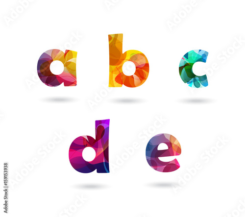 Abstract colorful letters set.
