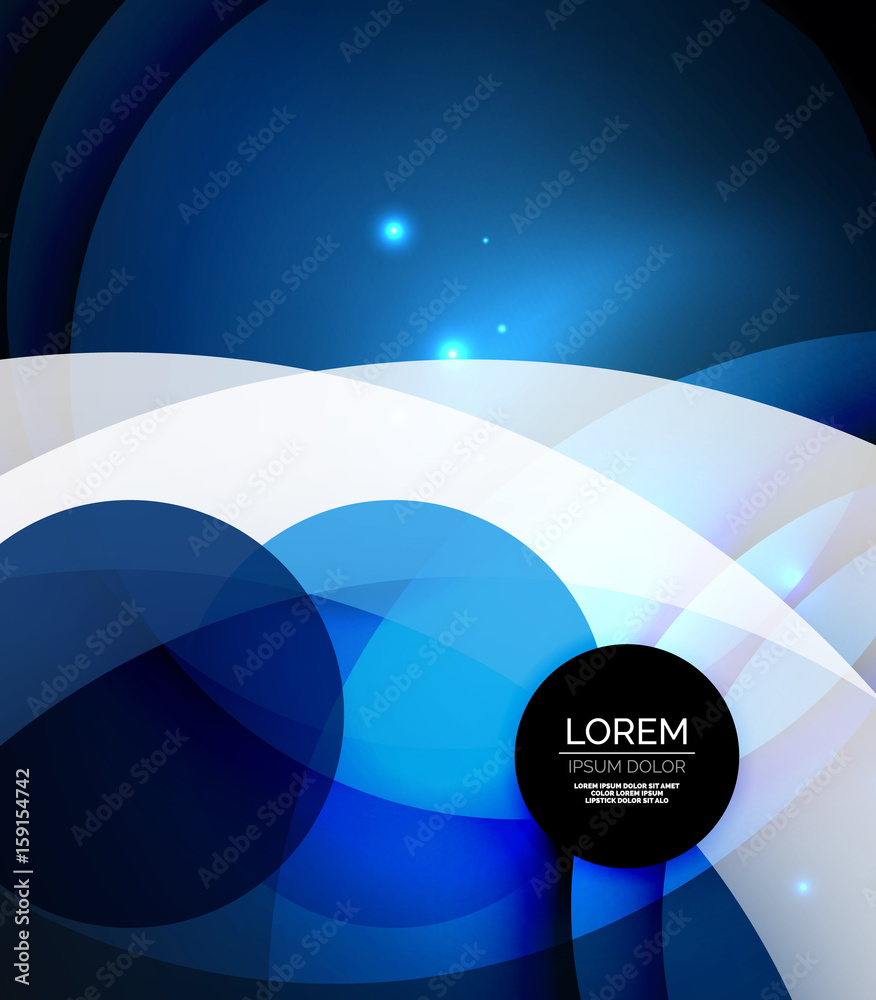 Overlapping circles on glowing abstract background Overlapping circles on glowing abstract background