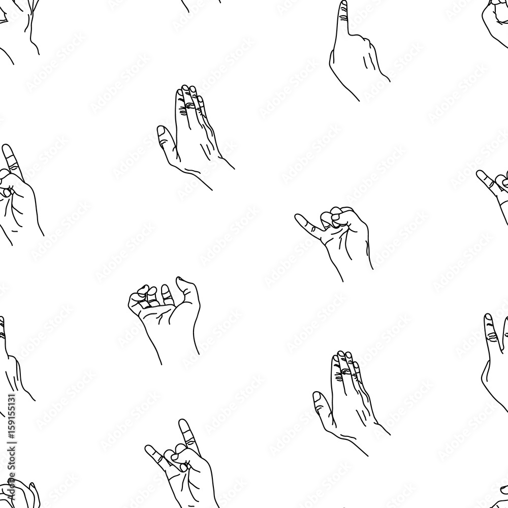 Hands gesture seamless background. Hands gesture seamless background.