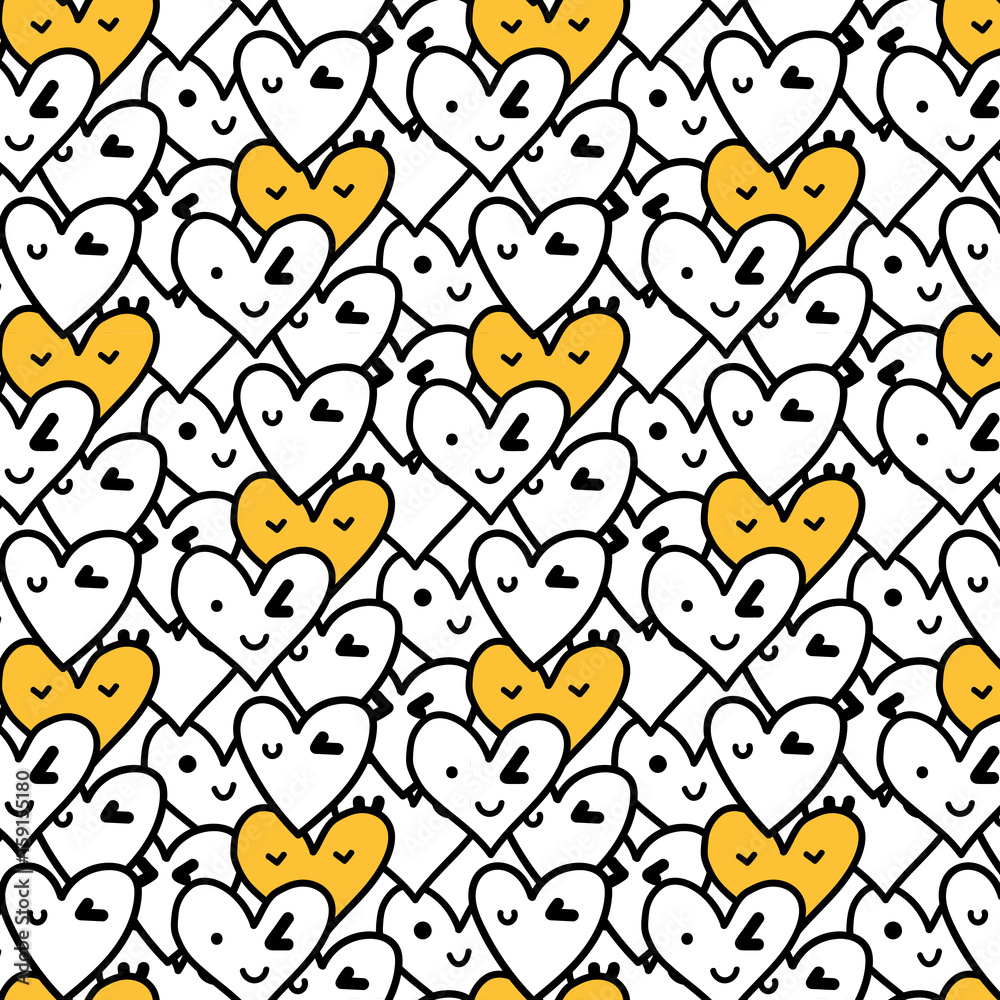hand drawn heart vector pattern. Doodle art. hand drawn heart vector pattern. Doodle art.