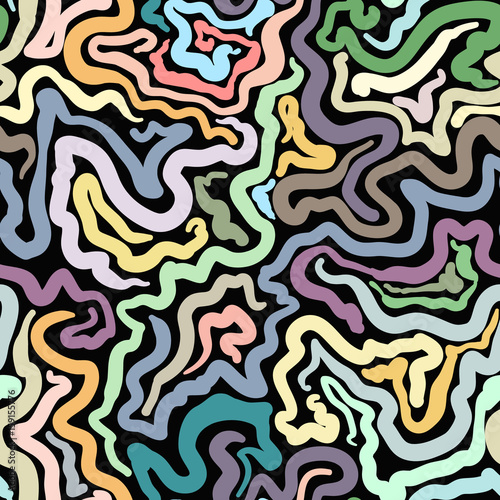 Colorful doodle abstract seamless background.
