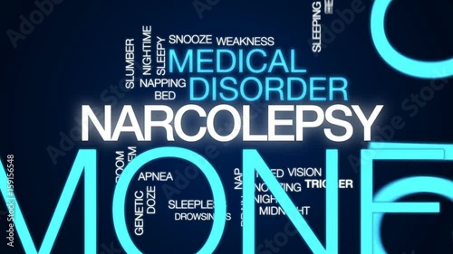 Narcolepsy animated word cloud, text design animation. photo