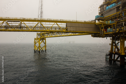 OIl platform on a cloudy day