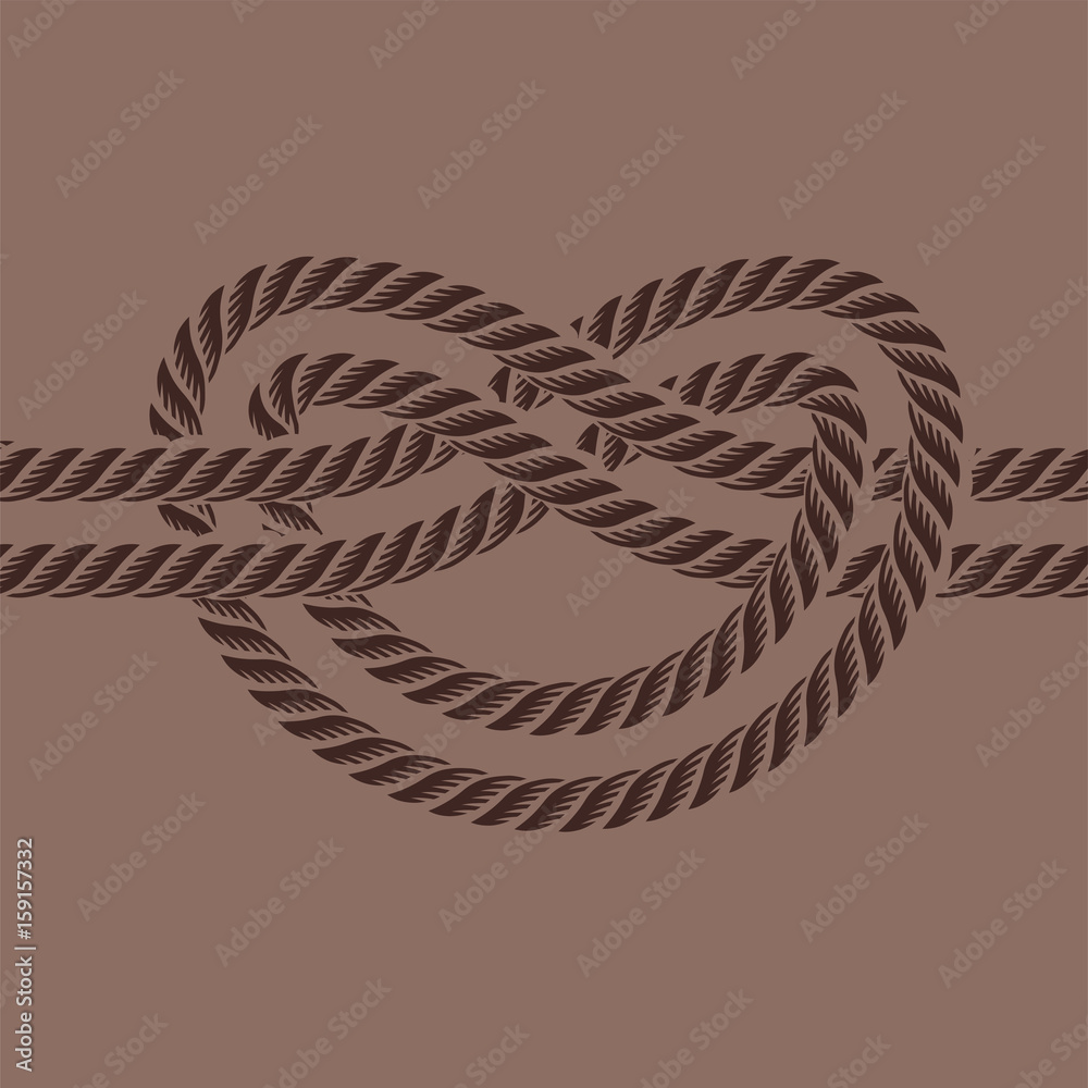 Sea boat rope knot vector illustration isolated marine navy cable ...