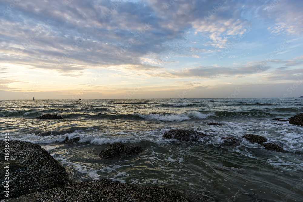 Sunrise, dawn on the beach of beauty Sunrise, dawn on the beach of beauty