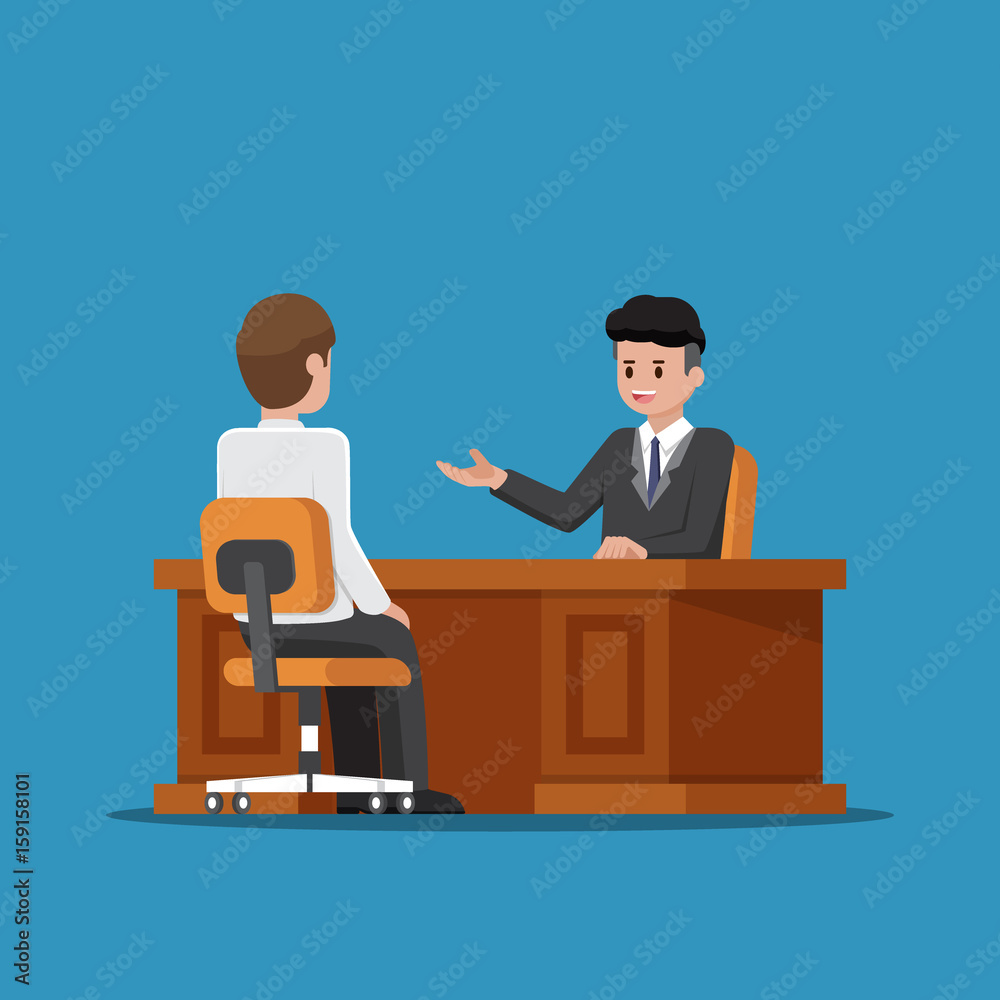 Business executive talking with employee. Business executive talking with employee.