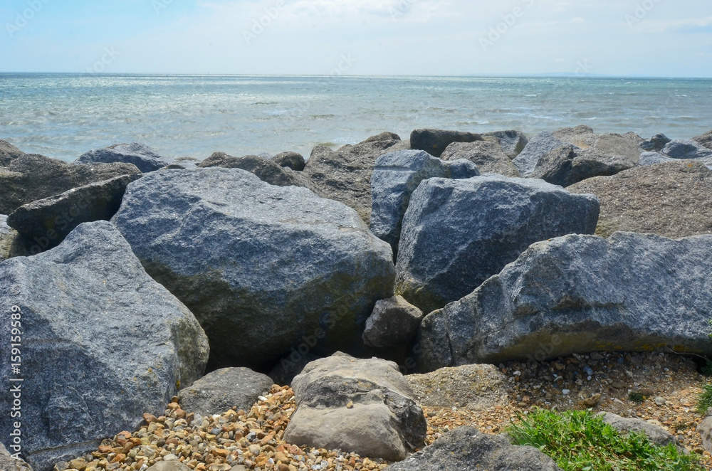 big rocks by sea