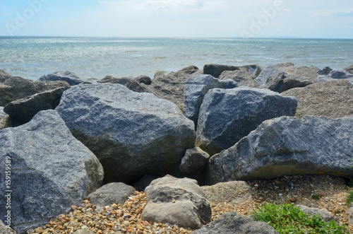 big rocks by sea