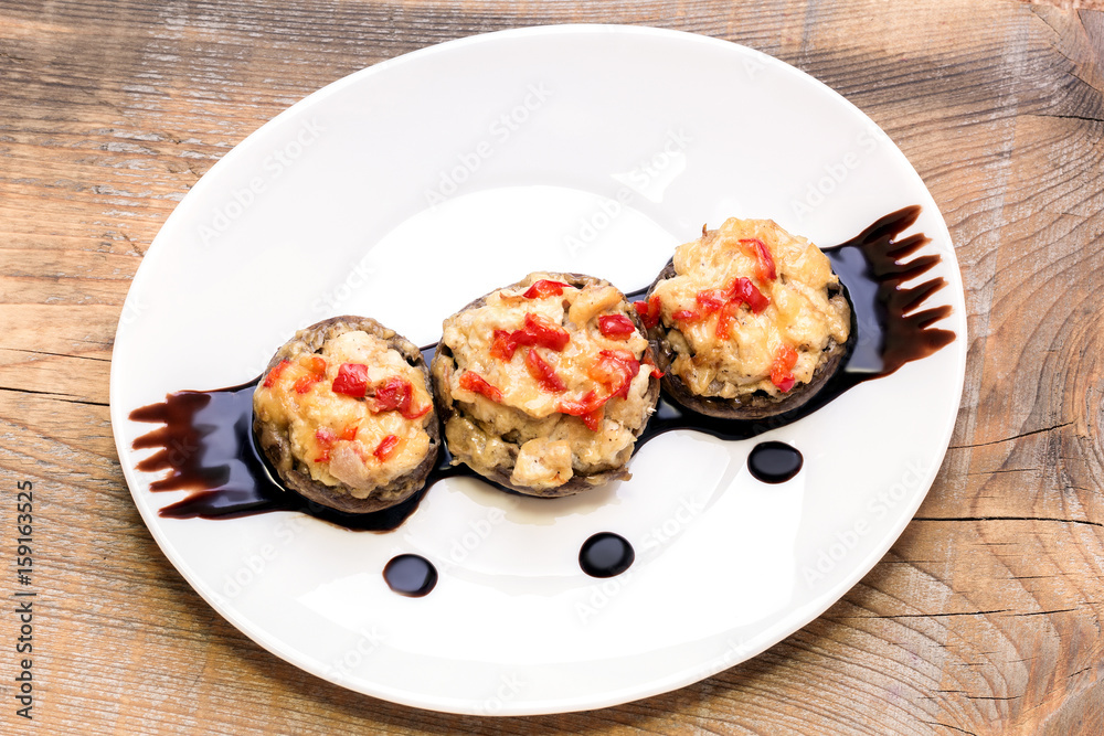 Stuffed mushrooms in soy sauce Stuffed mushrooms in soy sauce