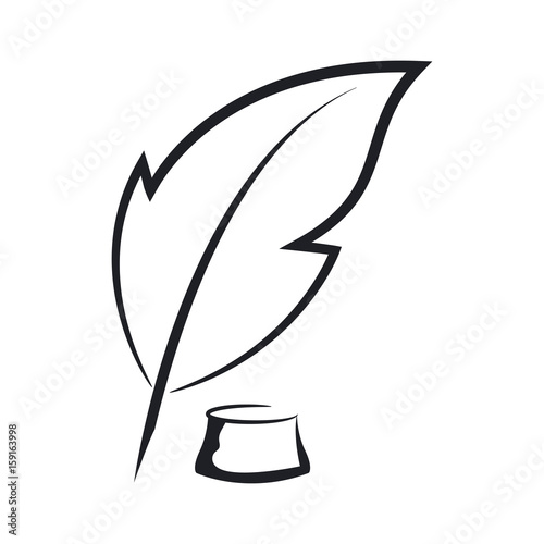 Feather and ink bottle symbol