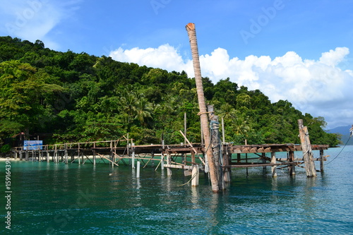 Wooden jetty on the Thai island