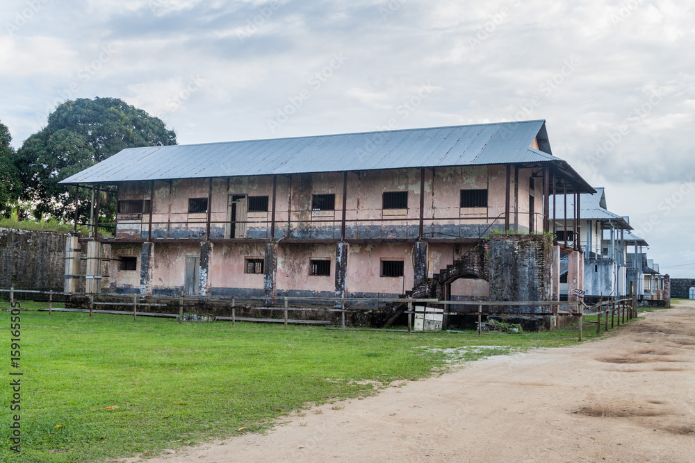 Obraz premium Buildings of a prison Camp de la Transportation in St Laurent du Maroni, French Guiana.