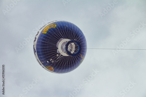 Hot air balloon fly in the sky of Berlin city
