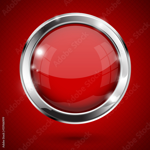 Free Download Red shiny button. Round glass web icon - GFXLoad