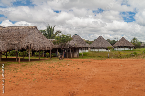 Simple houses in an indigenous village in Gran Sabana region of Venezuela