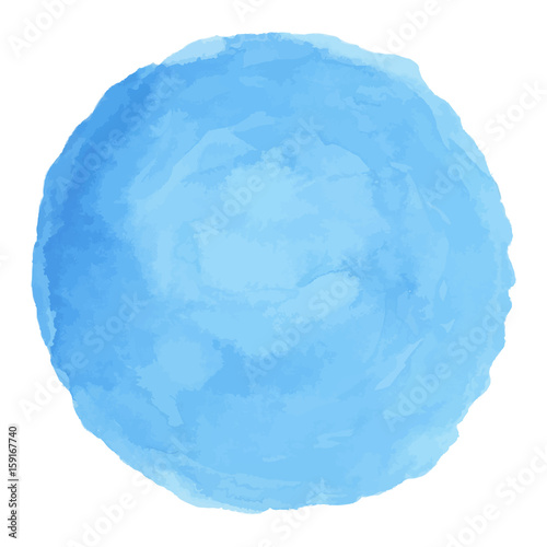Delicate blue watercolor painted vector stain