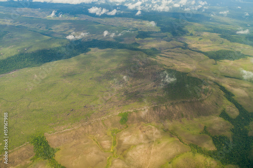 Aerial view of tepui (table mountain) in Venezuela
