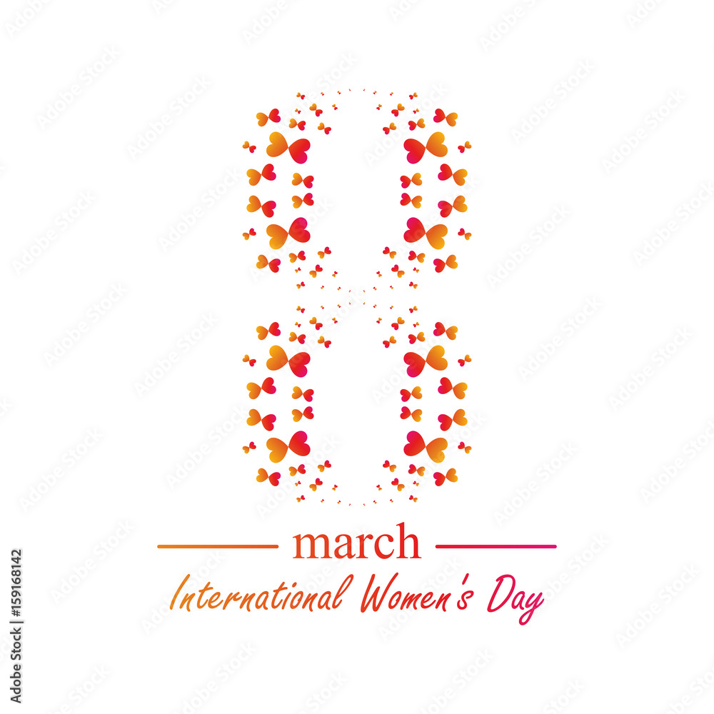 March 8 international women's day. Vector illustration greeting card concept March 8 international women's day. Vector illustration greeting card concept