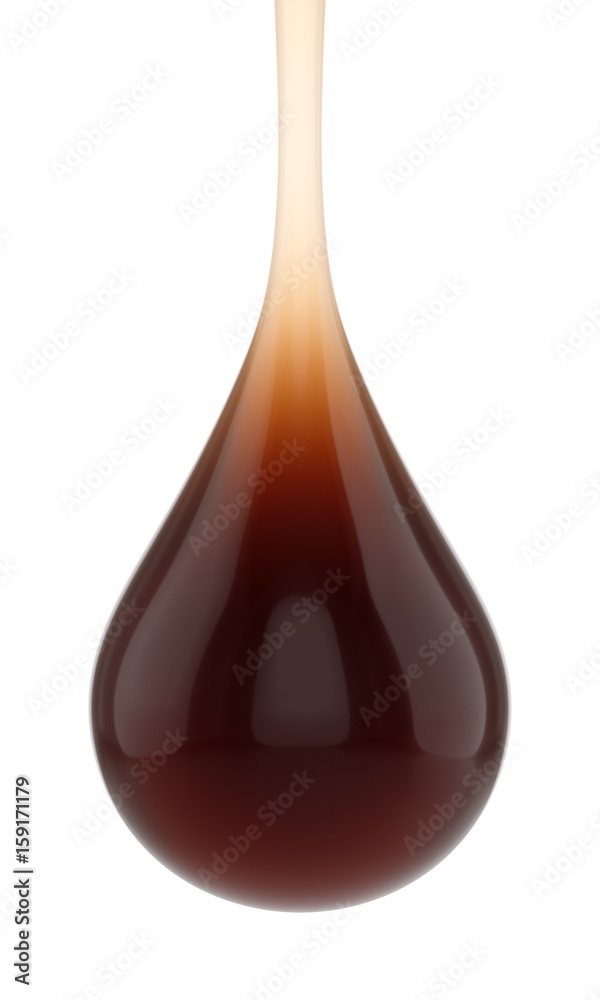 Obraz premium 3D rendering Cola drop isolated on white background