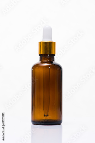 Cosmetics, Moisturizer, Serum Bottle isolated on white.