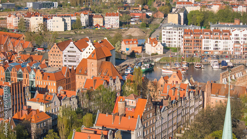 GDANSK, POLAND: Aerial panoramic view of Gdansk.