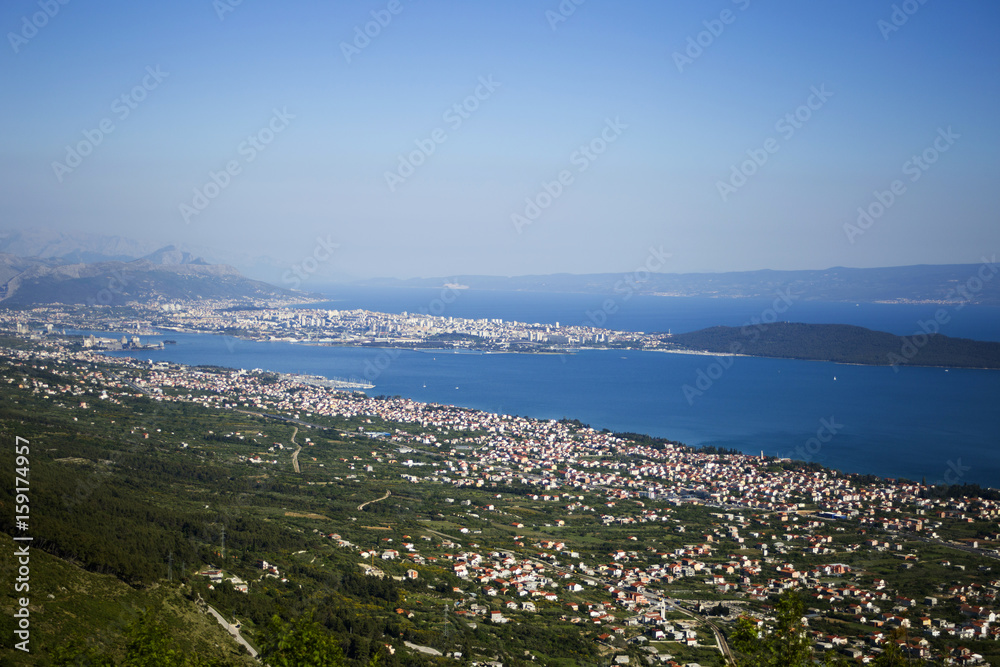 Dalmatia - view from Kozjak mountain above Kastela, Croatia