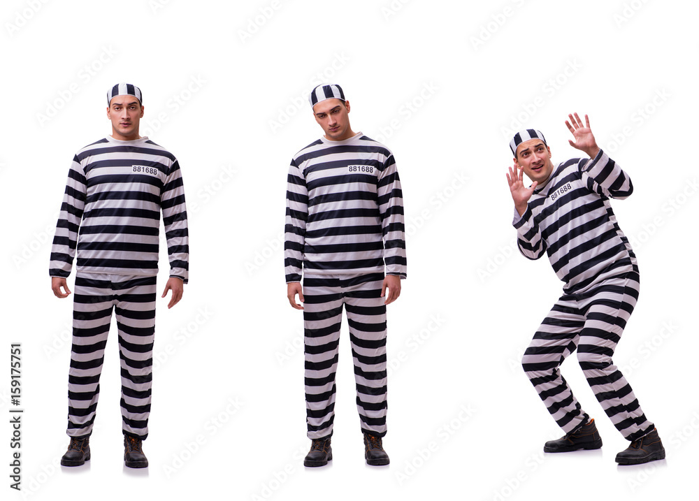 Man prisoner isolated on white background Man prisoner isolated on white background