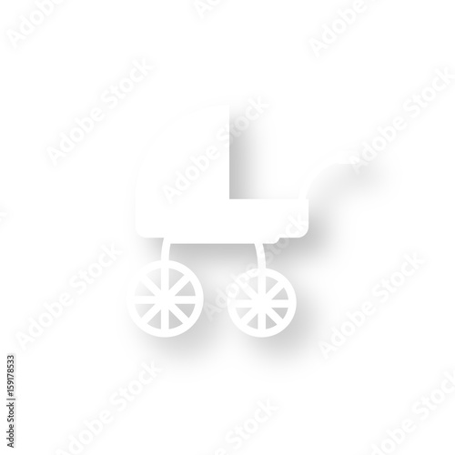 Icon mit Schatten - Kinderwagen retro