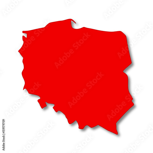 Fototapeta Mapa Polski czerwona