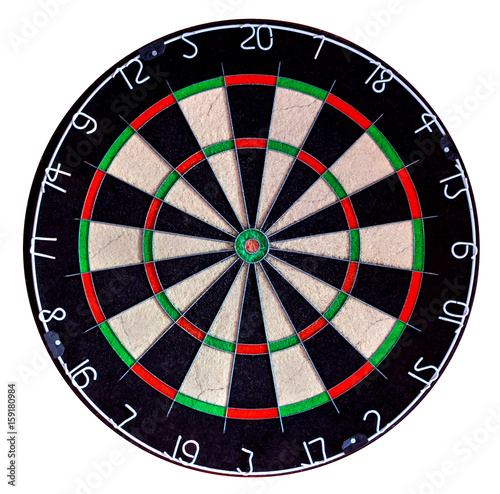 Target dartboard isolate on white background photo