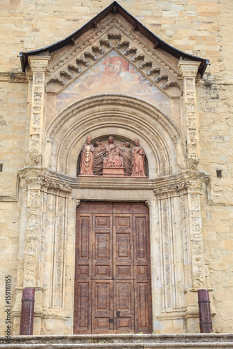 Arezzo in Tuscany, Italy -Side entrance to Saint Donatus Cathedral