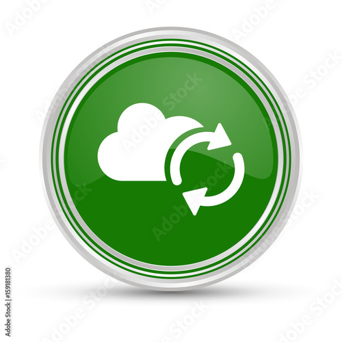 Grüner Button - Wolke mit Synchronisation
