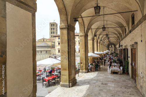 Arezzo in Tuscany, Italy - Vasari Loggia on Piazza Grande photo