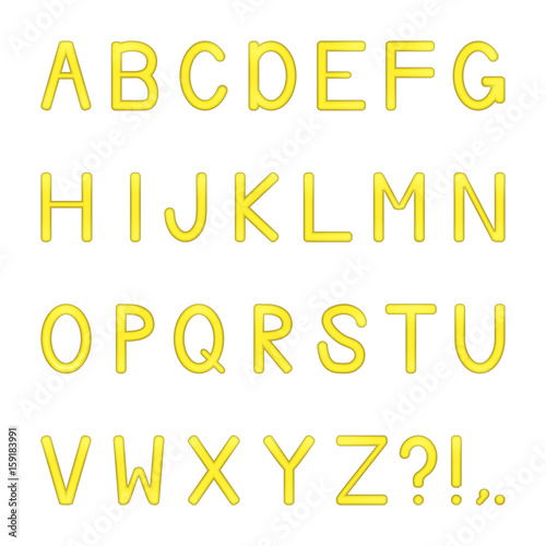 vector shiny letters set