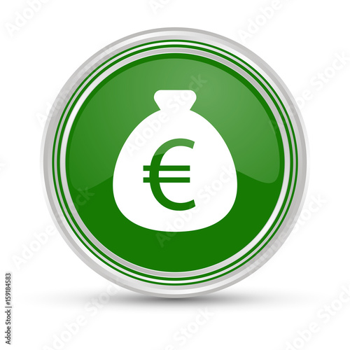 Grüner Button - Sack mit Geld - Euro
