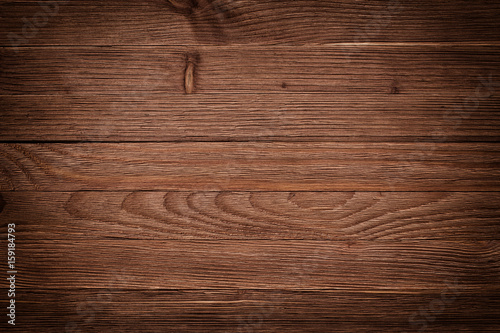 Overhead view of wooden table, background texture