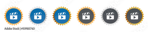 Filmklappe - Gezacktes Button-Set