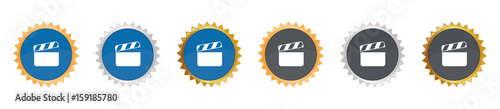 Filmklappe - Filmproduktion - Gezacktes Button-Set
